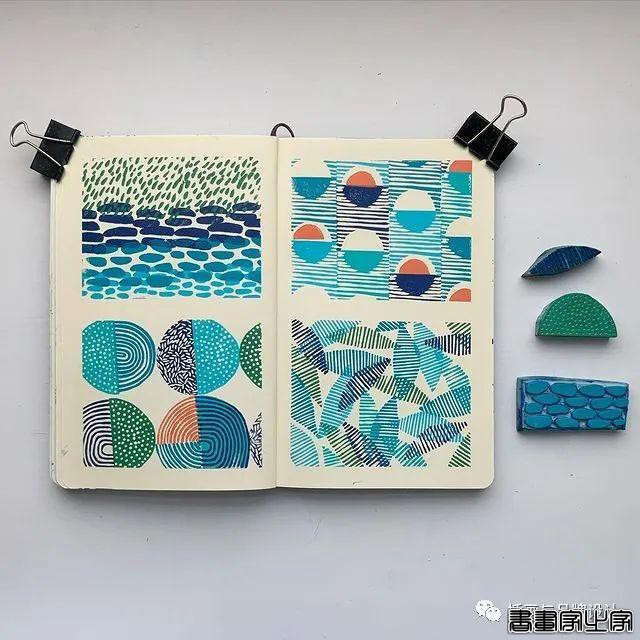 手绘丨太适合手账了！大小疏密有致的纹理搭配，干净清爽的色彩装饰-15.jpg