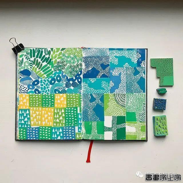 手绘丨太适合手账了！大小疏密有致的纹理搭配，干净清爽的色彩装饰-39.jpg