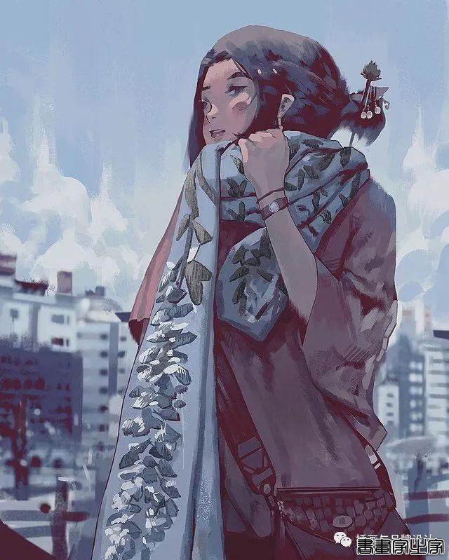 插画丨令人倍感舒适的场景插画，细节丰富的背景空间层次，蓝色的调子极富感染力-4.jpg