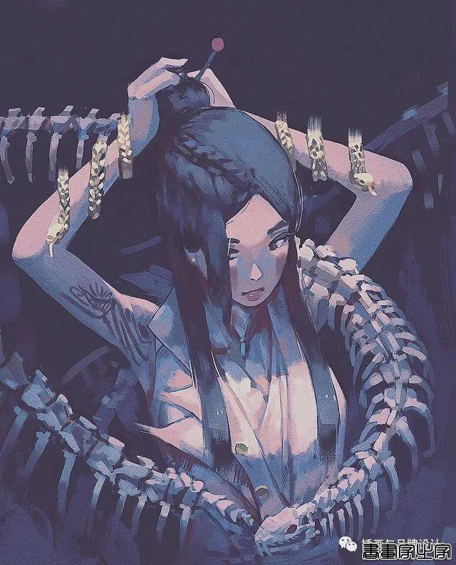 插画丨令人倍感舒适的场景插画，细节丰富的背景空间层次，蓝色的调子极富感染力-6.jpg