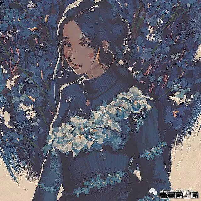 插画丨令人倍感舒适的场景插画，细节丰富的背景空间层次，蓝色的调子极富感染力-7.jpg