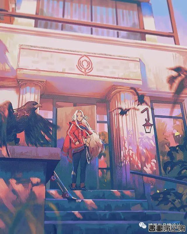 插画丨令人倍感舒适的场景插画，细节丰富的背景空间层次，蓝色的调子极富感染力-12.jpg