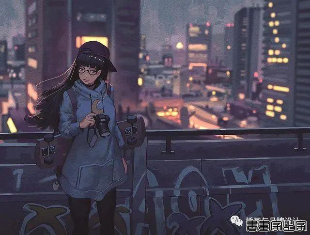 插画丨令人倍感舒适的场景插画，细节丰富的背景空间层次，蓝色的调子极富感染力-26.jpg