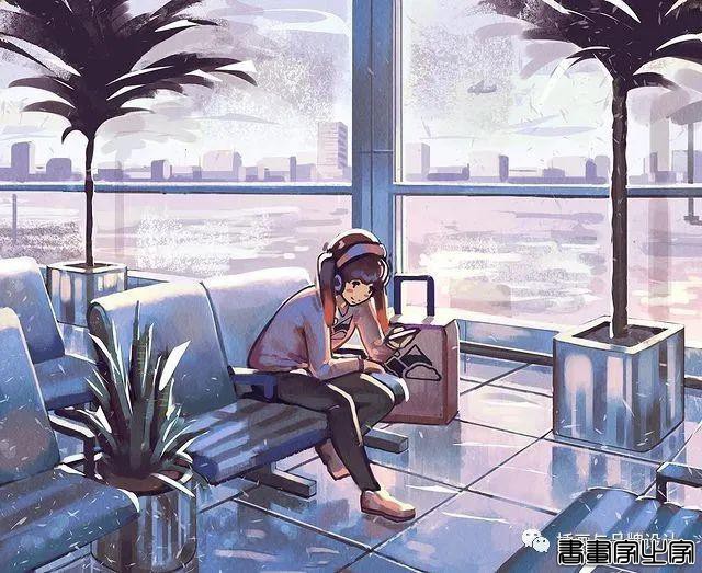 插画丨令人倍感舒适的场景插画，细节丰富的背景空间层次，蓝色的调子极富感染力-25.jpg