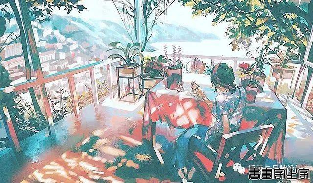 插画丨令人倍感舒适的场景插画，细节丰富的背景空间层次，蓝色的调子极富感染力-30.jpg