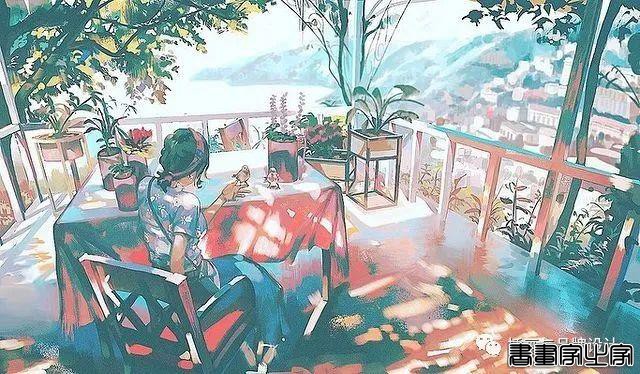 插画丨令人倍感舒适的场景插画，细节丰富的背景空间层次，蓝色的调子极富感染力-32.jpg