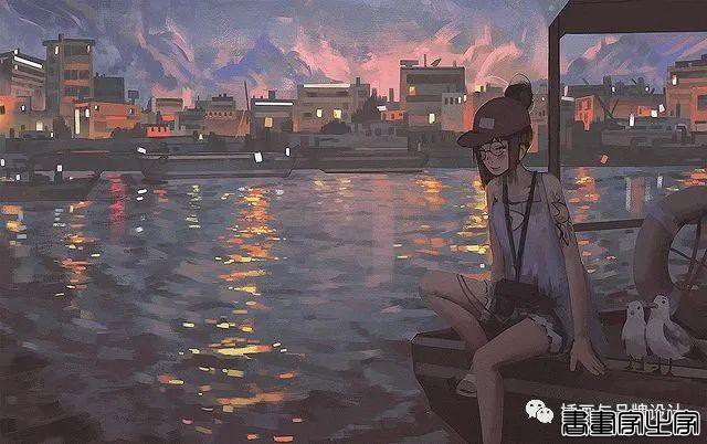 插画丨令人倍感舒适的场景插画，细节丰富的背景空间层次，蓝色的调子极富感染力-37.jpg