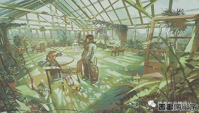 插画丨令人倍感舒适的场景插画，细节丰富的背景空间层次，蓝色的调子极富感染力-41.jpg
