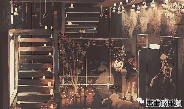 插画丨令人倍感舒适的场景插画，细节丰富的背景空间层次，蓝色的调子极富感染力-43.jpg