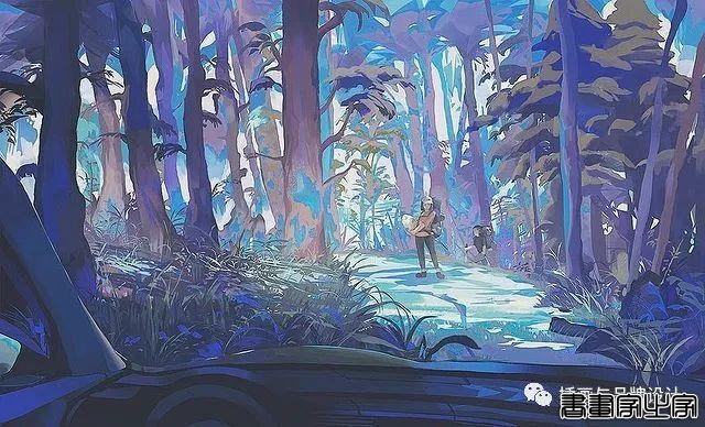 插画丨令人倍感舒适的场景插画，细节丰富的背景空间层次，蓝色的调子极富感染力-48.jpg