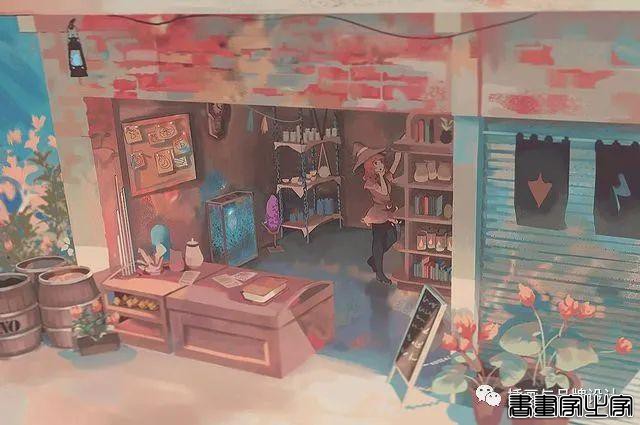 插画丨令人倍感舒适的场景插画，细节丰富的背景空间层次，蓝色的调子极富感染力-62.jpg