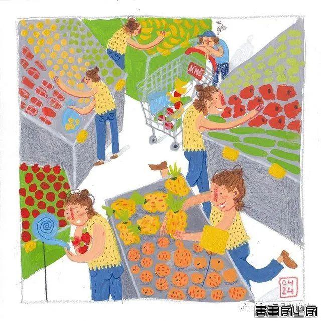 插画丨风格化的肖像，有趣的背景，灵动的人物动态，每张画都很有故事感-13.jpg