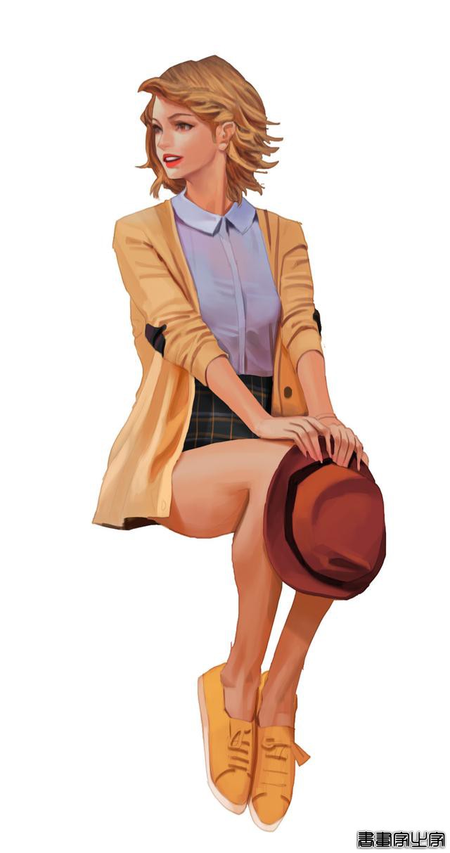 潮酷的服装搭配插画欣赏，身穿时尚靓丽时装的小姐姐们美丽动人-9.jpg