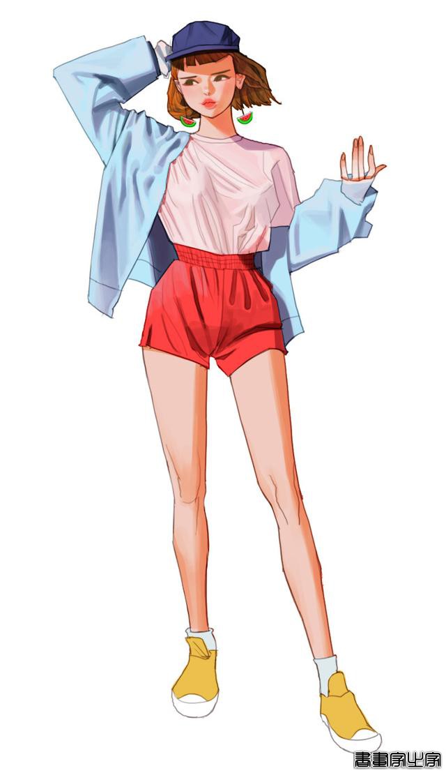 潮酷的服装搭配插画欣赏，身穿时尚靓丽时装的小姐姐们美丽动人-13.jpg
