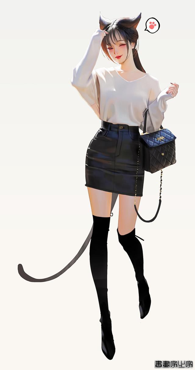 潮酷的服装搭配插画欣赏，身穿时尚靓丽时装的小姐姐们美丽动人-29.jpg