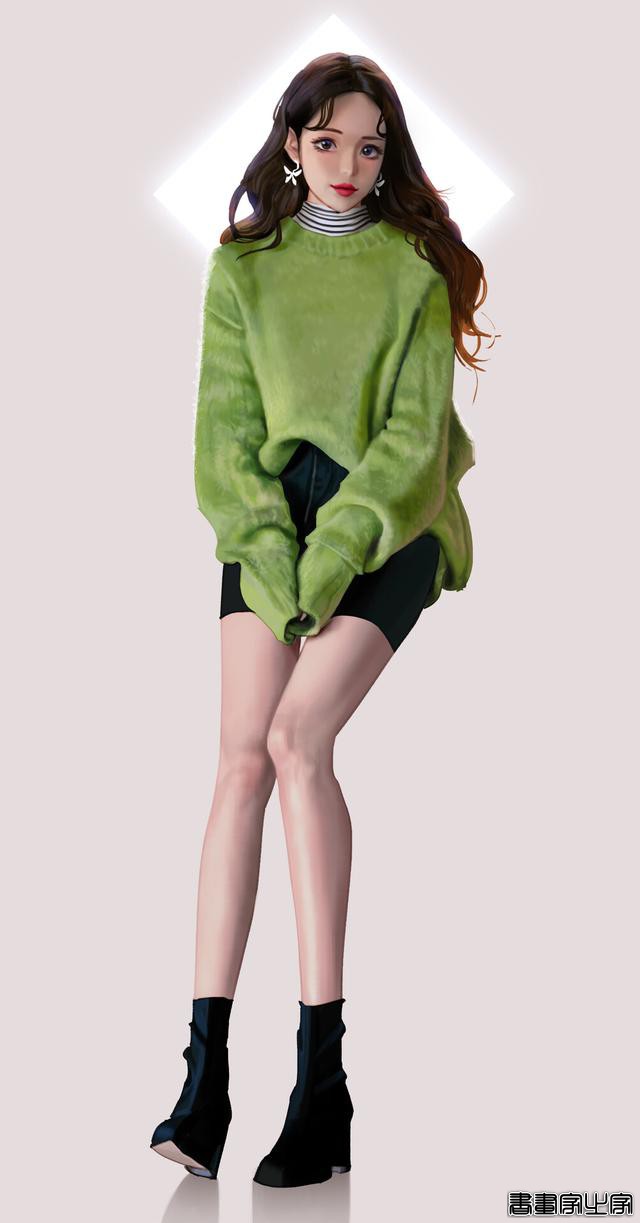 潮酷的服装搭配插画欣赏，身穿时尚靓丽时装的小姐姐们美丽动人-33.jpg