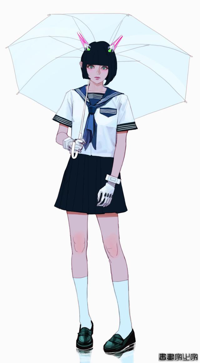 潮酷的服装搭配插画欣赏，身穿时尚靓丽时装的小姐姐们美丽动人-45.jpg