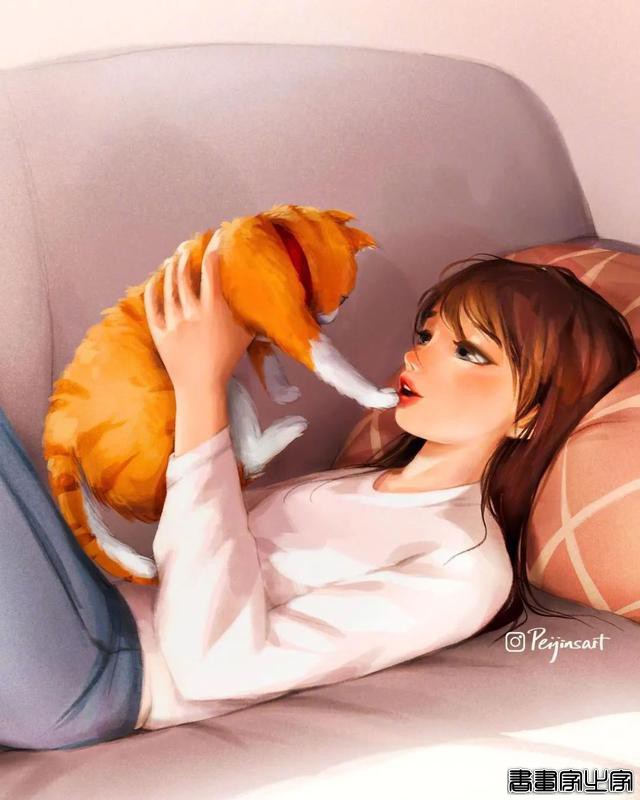 德国插画师 peijinsart ????笔下可爱的女孩插画作品（头像）-13.jpg