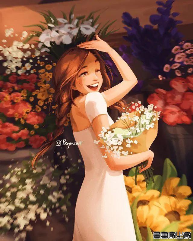 德国插画师 peijinsart ????笔下可爱的女孩插画作品（头像）-30.jpg