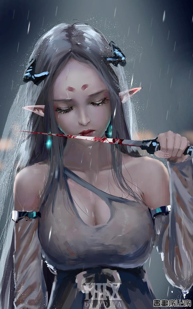 炫丽的色彩和妖娆的造型的美少女插画，YDIYA 原画集插画作品欣赏-12.jpg
