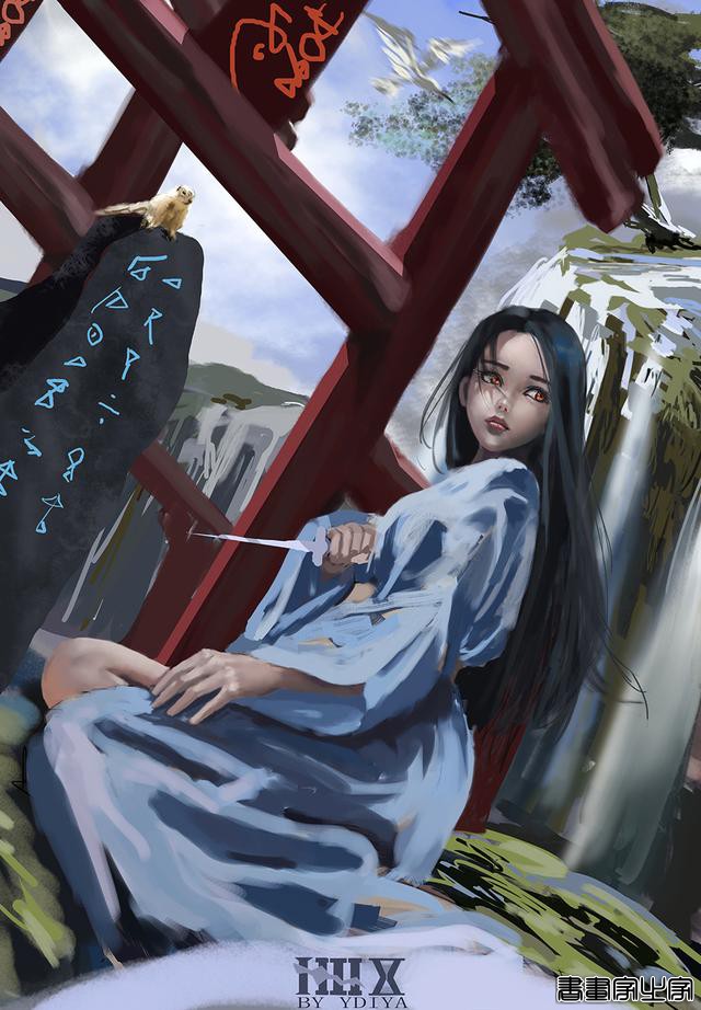 炫丽的色彩和妖娆的造型的美少女插画，YDIYA 原画集插画作品欣赏-13.jpg