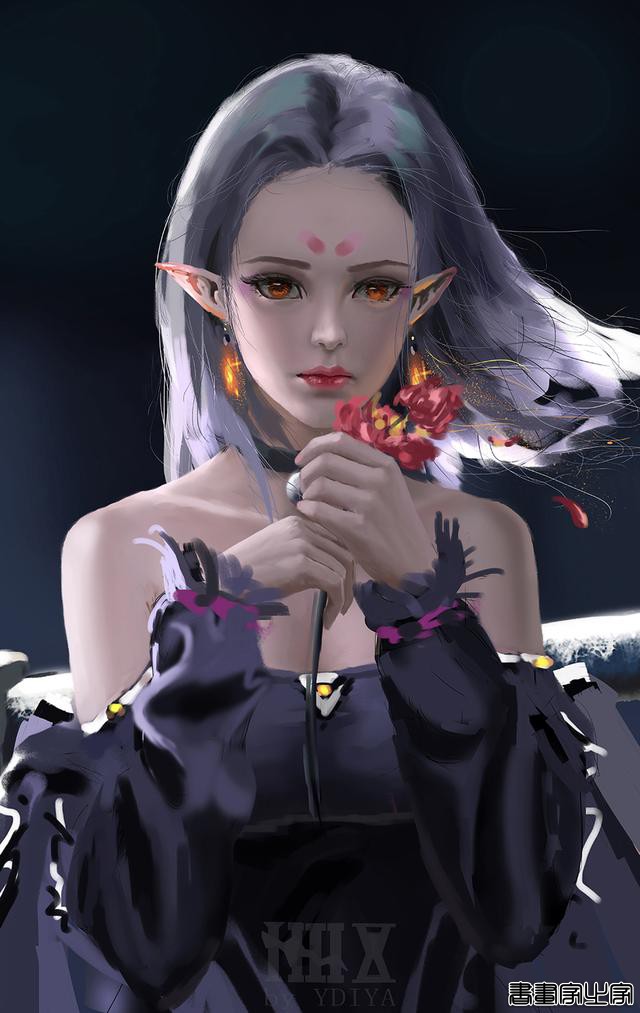 炫丽的色彩和妖娆的造型的美少女插画，YDIYA 原画集插画作品欣赏-15.jpg