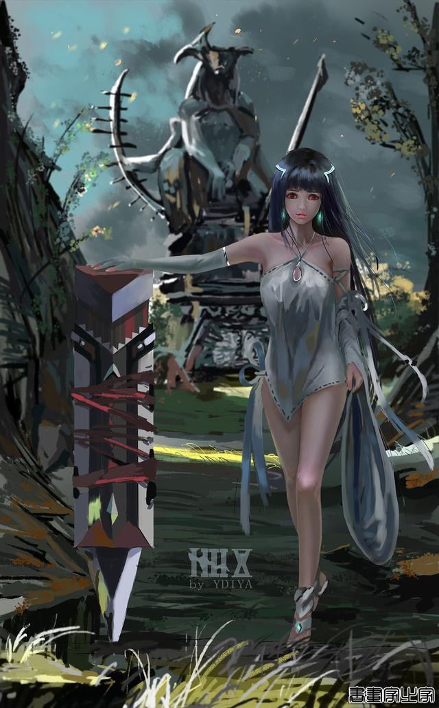炫丽的色彩和妖娆的造型的美少女插画，YDIYA 原画集插画作品欣赏-18.jpg