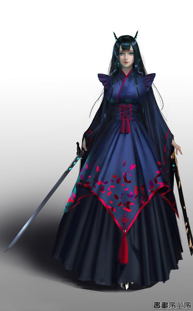 炫丽的色彩和妖娆的造型的美少女插画，YDIYA 原画集插画作品欣赏-28.jpg