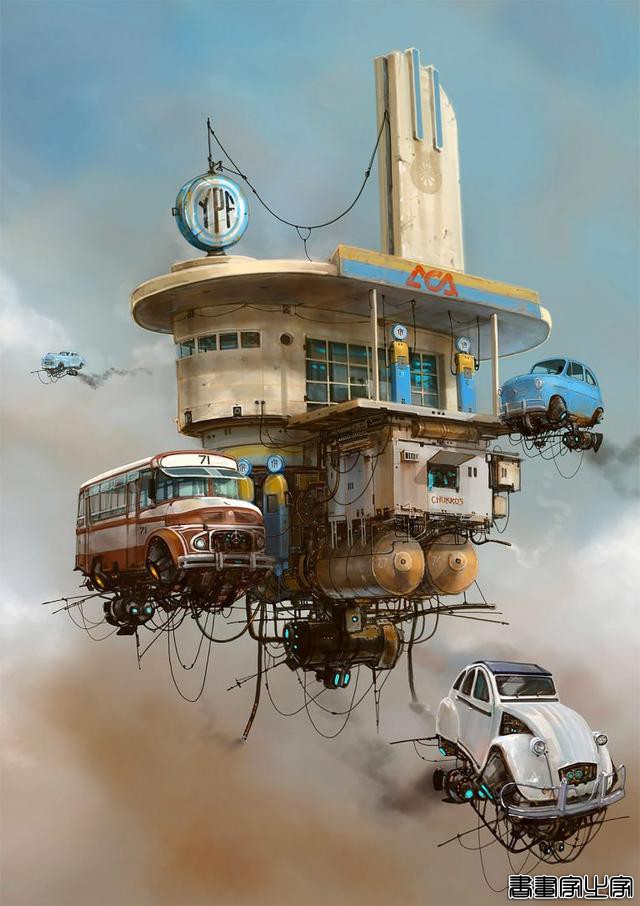 Alejandro Burdisio概念插画作品：飞翔的汽车-4.jpg