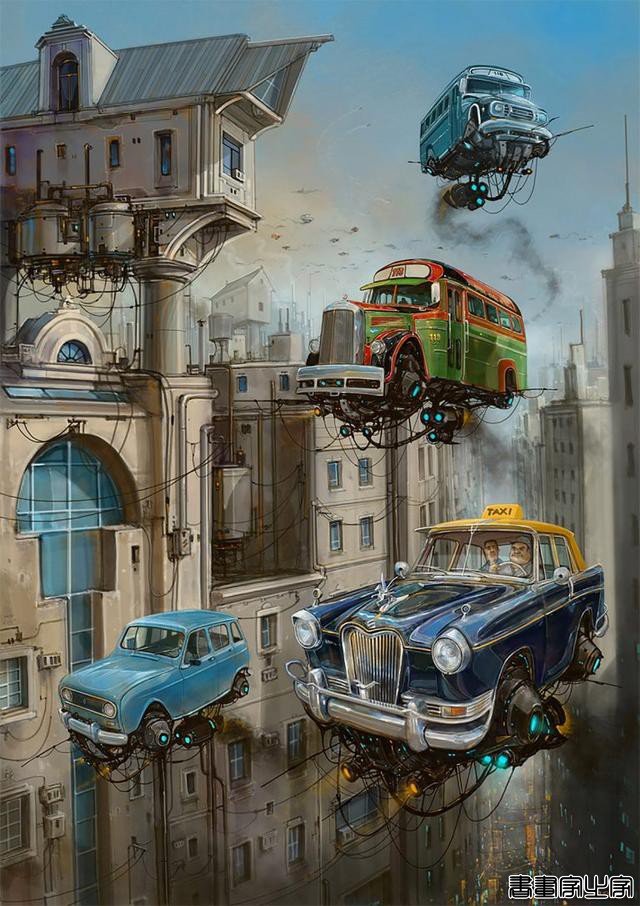 Alejandro Burdisio概念插画作品：飞翔的汽车-8.jpg