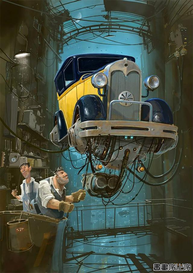 Alejandro Burdisio概念插画作品：飞翔的汽车-12.jpg