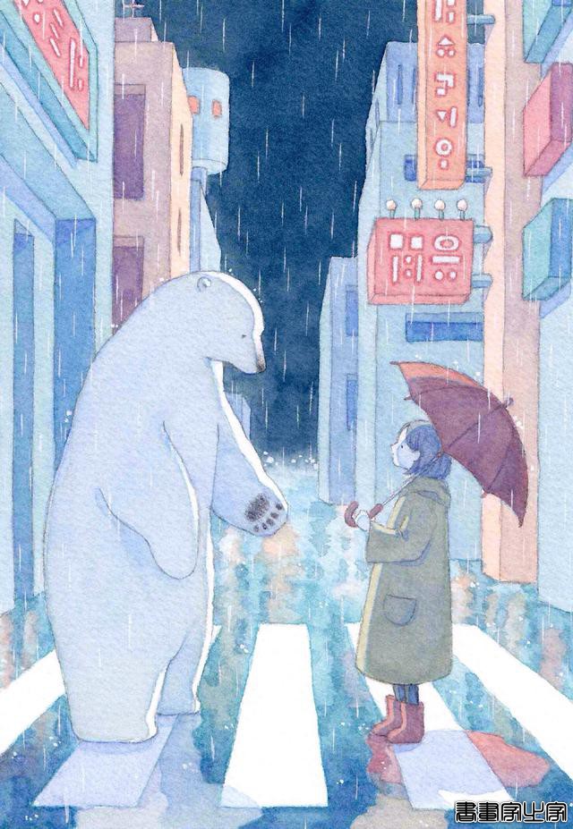 北极熊与小女孩，这组插画每一张都好温馨！作者：しろさめ ???-7.jpg