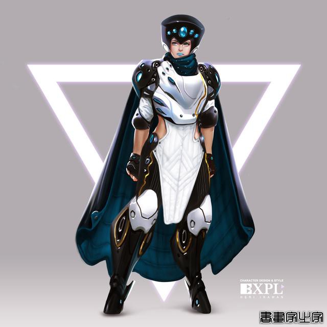 画面细腻的赛博朋克+机甲+科幻+时尚的精美角色艺术设计插画欣赏-6.jpg