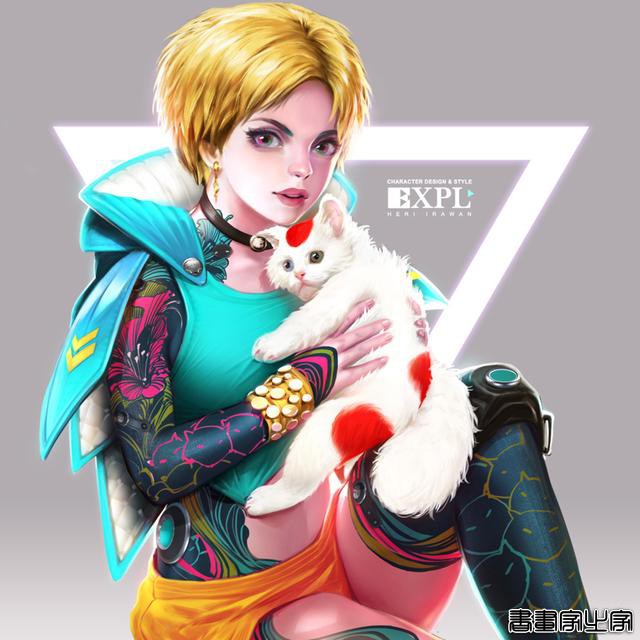 画面细腻的赛博朋克+机甲+科幻+时尚的精美角色艺术设计插画欣赏-8.jpg