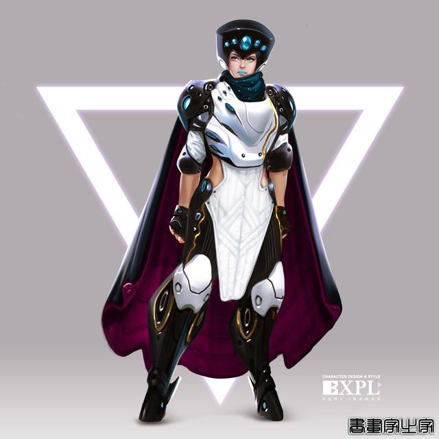 画面细腻的赛博朋克+机甲+科幻+时尚的精美角色艺术设计插画欣赏-16.jpg
