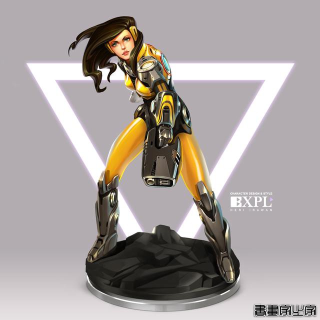 画面细腻的赛博朋克+机甲+科幻+时尚的精美角色艺术设计插画欣赏-20.jpg