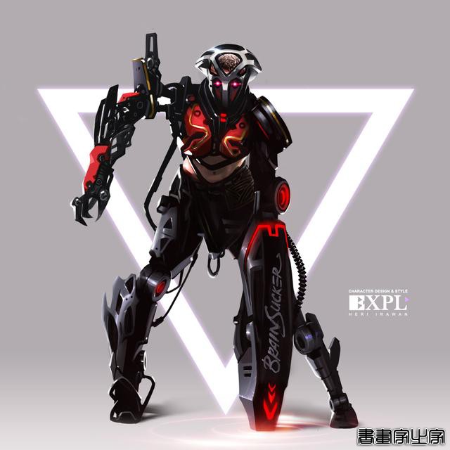 画面细腻的赛博朋克+机甲+科幻+时尚的精美角色艺术设计插画欣赏-24.jpg