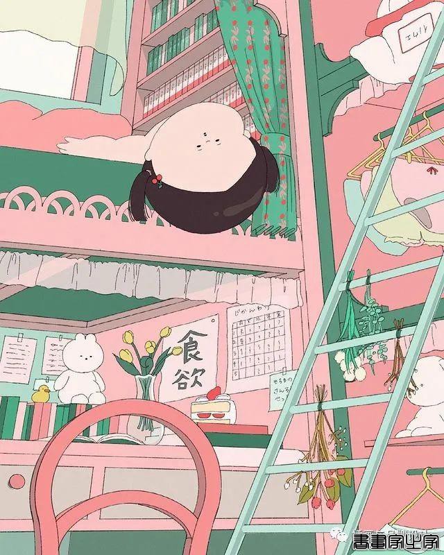 插画丨胖女孩儿也有春天，日本插画师将芭蕾舞女孩的慵懒日常点滴描绘得幽默又生动-4.jpg