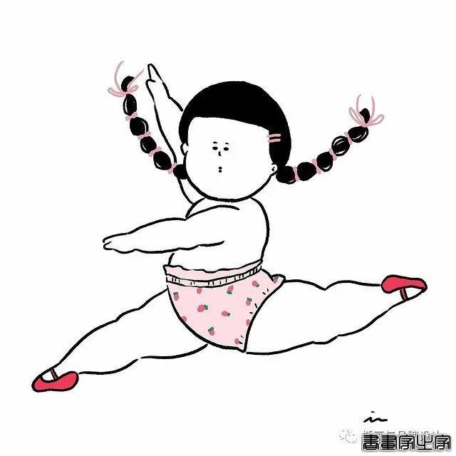 插画丨胖女孩儿也有春天，日本插画师将芭蕾舞女孩的慵懒日常点滴描绘得幽默又生动-58.jpg