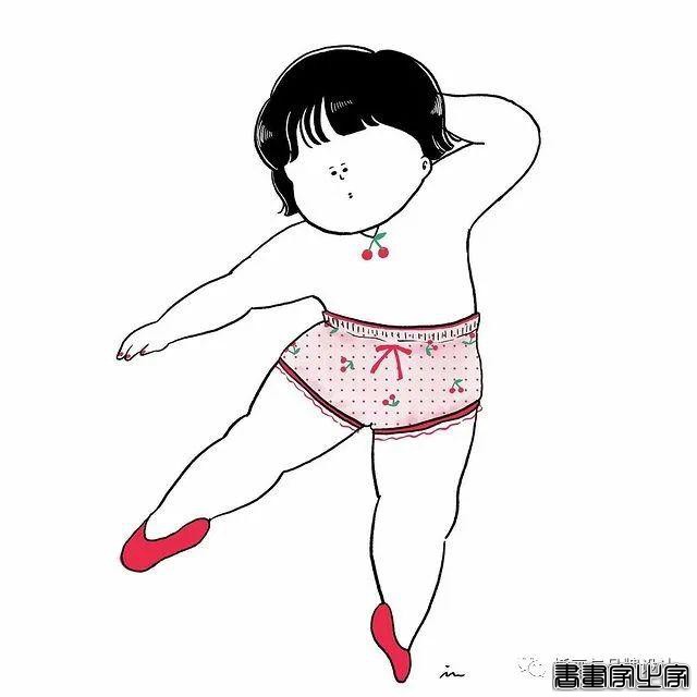 插画丨胖女孩儿也有春天，日本插画师将芭蕾舞女孩的慵懒日常点滴描绘得幽默又生动-62.jpg