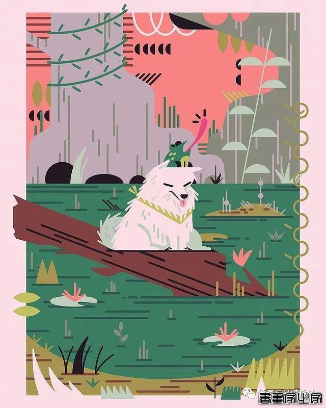 插画丨色块与几何元素构成的趣味扁平风插画，丰满又十分丝滑超级治愈-64.jpg