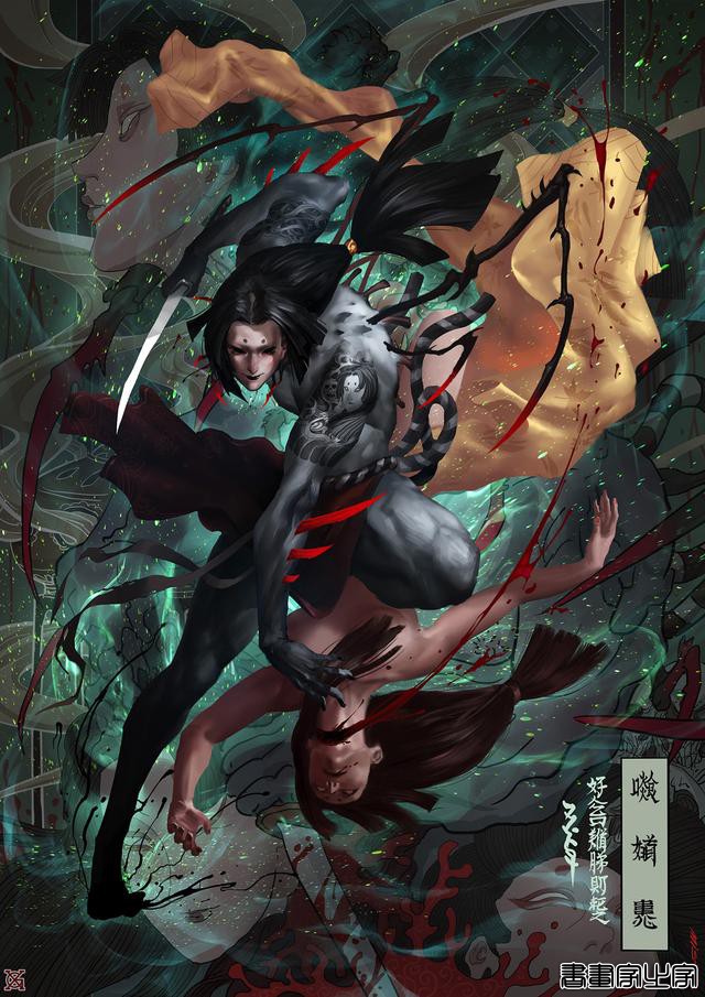 日风唯美插画，暗黑风格画面也能呈现出妖异浪漫和华丽繁复的视觉-8.jpg