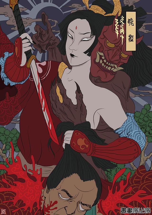 日风唯美插画，暗黑风格画面也能呈现出妖异浪漫和华丽繁复的视觉-35.jpg