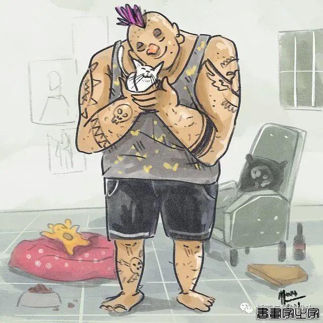 插画丨满满幸福感的日常手绘，线条简单干净，而略浓重的色彩更显画风的憨厚感-20.jpg