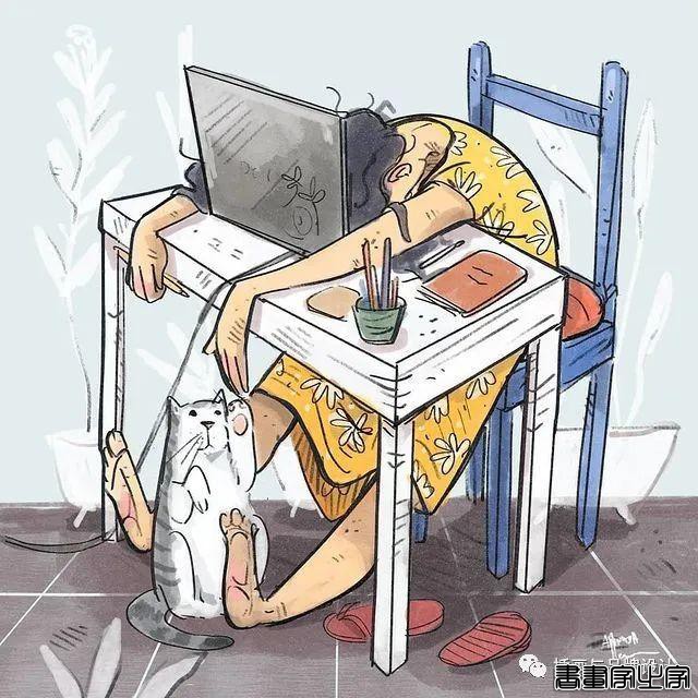 插画丨满满幸福感的日常手绘，线条简单干净，而略浓重的色彩更显画风的憨厚感-45.jpg