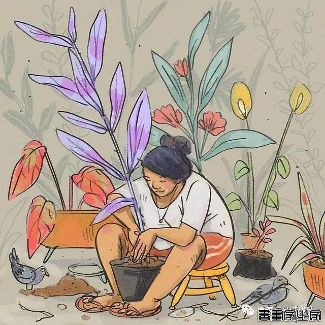 插画丨满满幸福感的日常手绘，线条简单干净，而略浓重的色彩更显画风的憨厚感-42.jpg