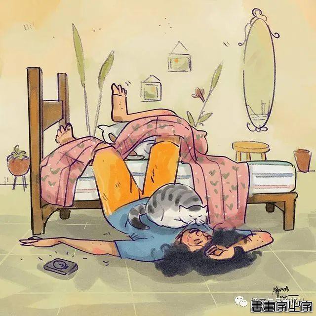 插画丨满满幸福感的日常手绘，线条简单干净，而略浓重的色彩更显画风的憨厚感-47.jpg