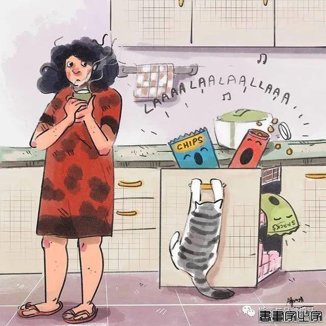 插画丨满满幸福感的日常手绘，线条简单干净，而略浓重的色彩更显画风的憨厚感-48.jpg