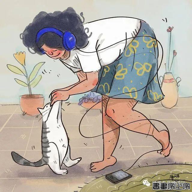 插画丨满满幸福感的日常手绘，线条简单干净，而略浓重的色彩更显画风的憨厚感-55.jpg