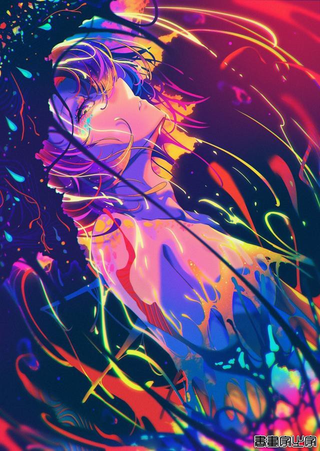 炫酷的霓虹人物手绘插画，色彩极为丰富，宛如一位色彩魔术师-6.jpg
